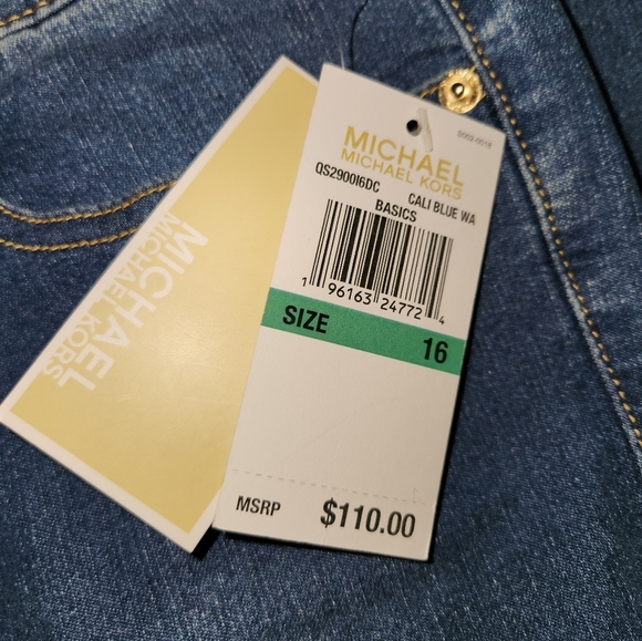 MICHAEL Michael Kors Cali Blue Wash Capri Jeans Size 16 - Picture 7 of 8